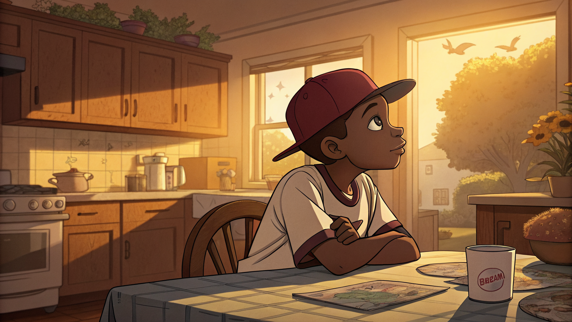 Morning light streaming through grandma's kitchen — setting of the Kitchen Discovery adventure